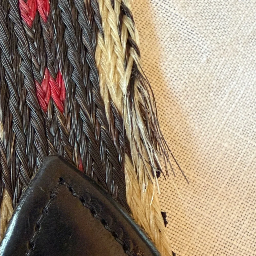 Western Distressed Leather Hitched Horsehair Stylish Black/Brown Men's Belt 36